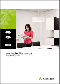 brochure of sustainable office solutions by AURA Light